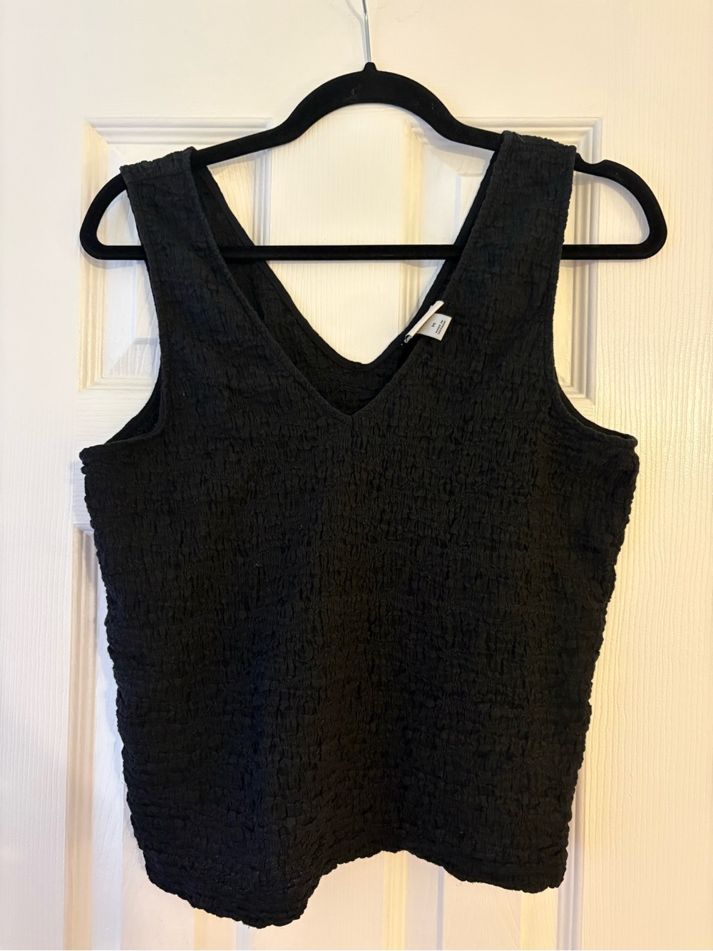 a new day Black Textured V-Neck Tank